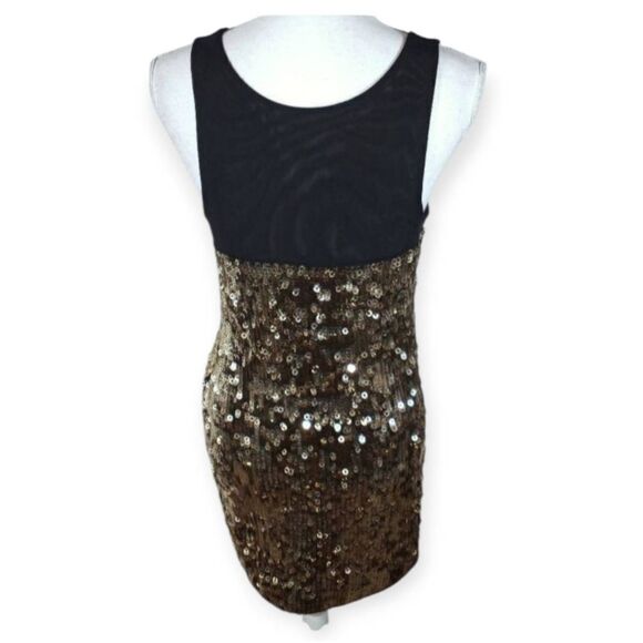 EXPRESS BLACK & GOLD SEQUIN SHIFT DRESS SZ.S EUC. - Picture 6 of 9